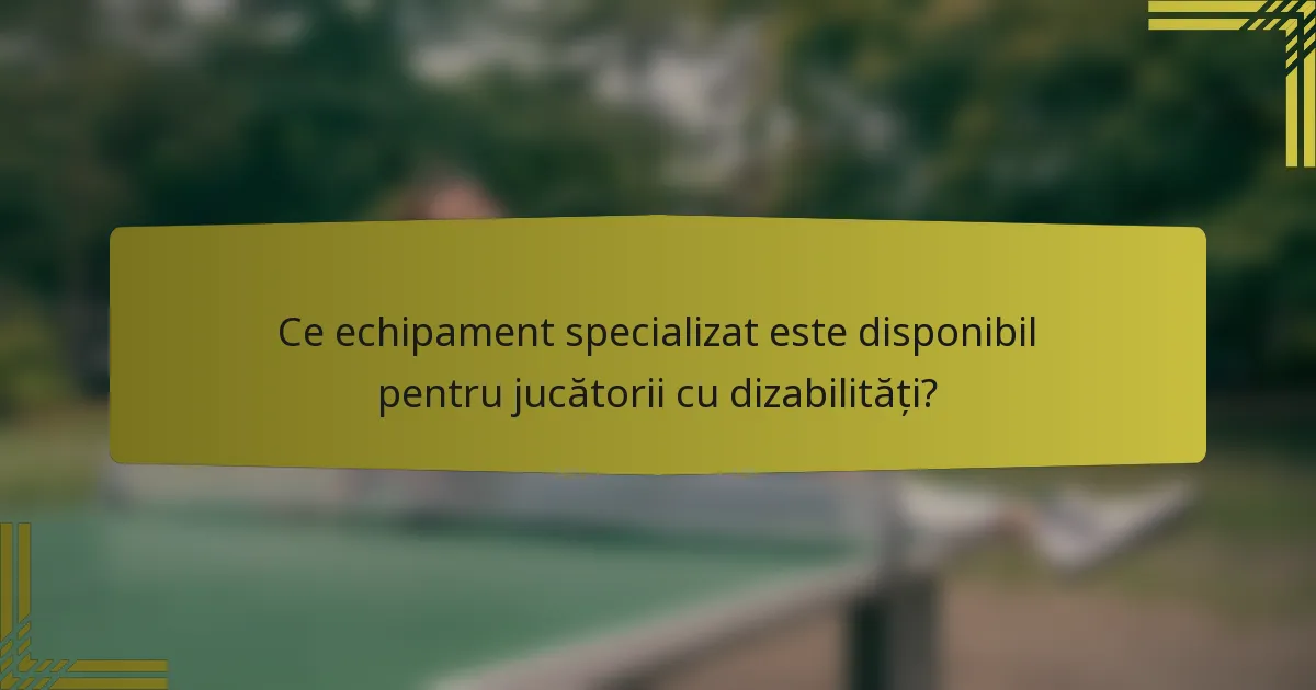 Ce echipament specializat este disponibil pentru jucătorii cu dizabilități?
