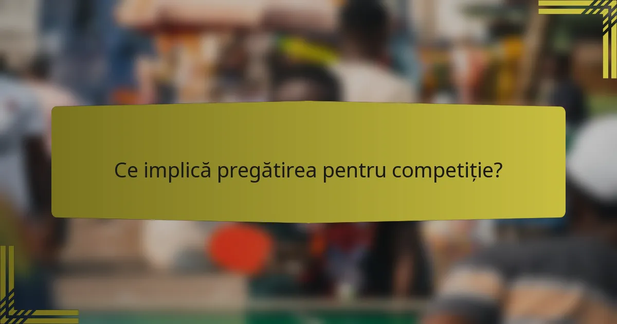 Ce implică pregătirea pentru competiție?